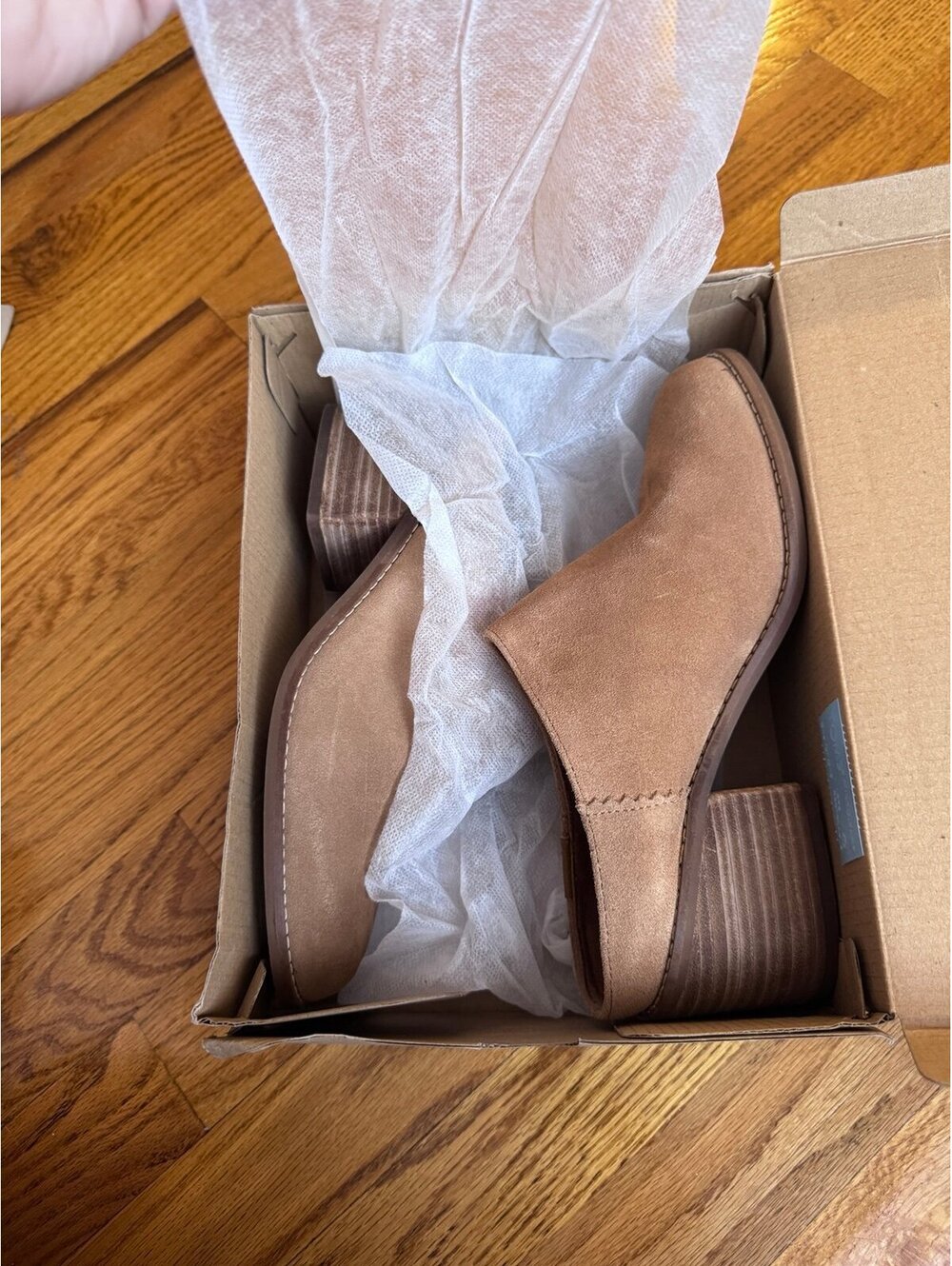 TOMS leila brown suede mule boot